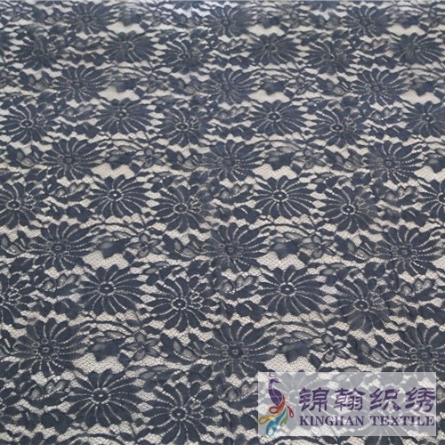 KHLF1015 Black Eyelash Chantilly Lace Fabric