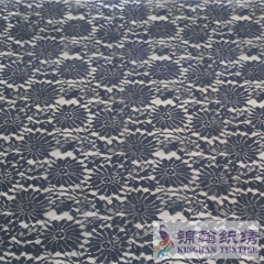 KHLF1015 Black Eyelash Chantilly Lace Fabric