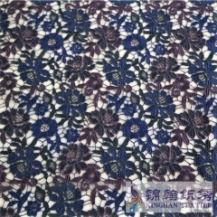 KHLF2023 Purple Blue Black Tricolor Floral Guipure Lace