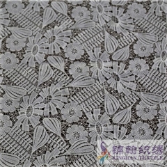 KHLF2004 White Floral Guipure Lace Fabric