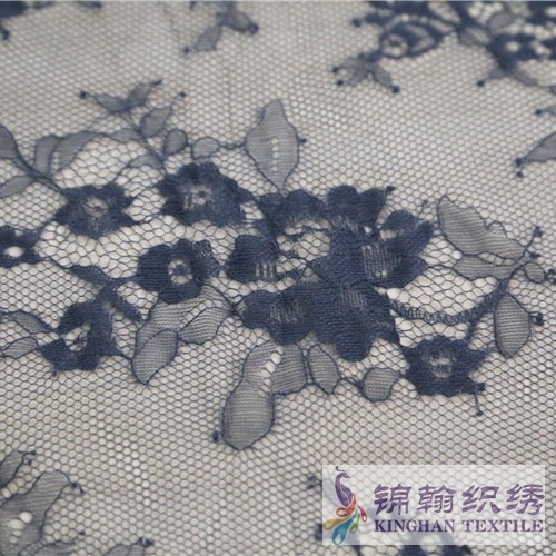 KHLF1011 Black Cut Eyelash Chantilly Lace Fabric