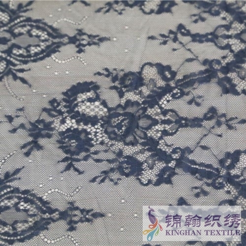KHLF1010 Black Cut Eyelash Chantilly Lace Fabric