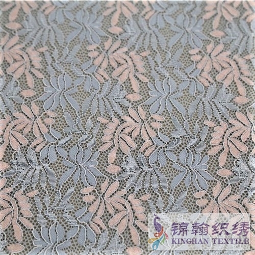 KHLF3011 Pink Blue Two-tone Corded Lace Fabric