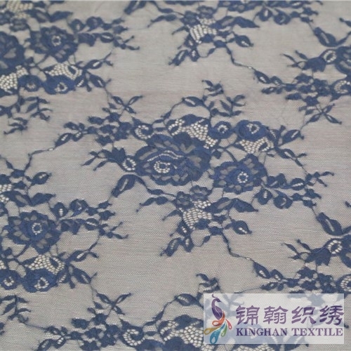KHLF1006 Black Cut Eyelash Chantilly Lace Fabric