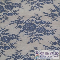 KHLF1006 Black Cut Eyelash Chantilly Lace Fabric