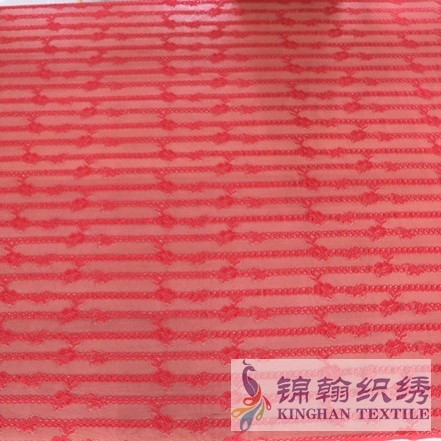 KHLF1012 Red Pressure Yarn Eyelash Chantilly Lace Fabric