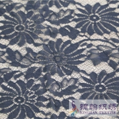 KHLF1015 Black Eyelash Chantilly Lace Fabric