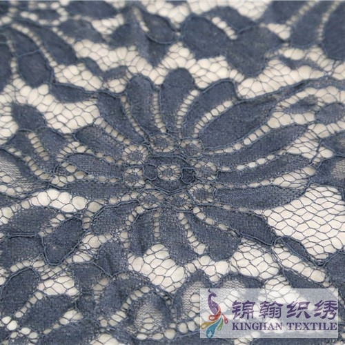 KHLF1015 Black Eyelash Chantilly Lace Fabric