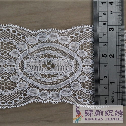 KHLT1016 8cm White Chantilly Lace Trim