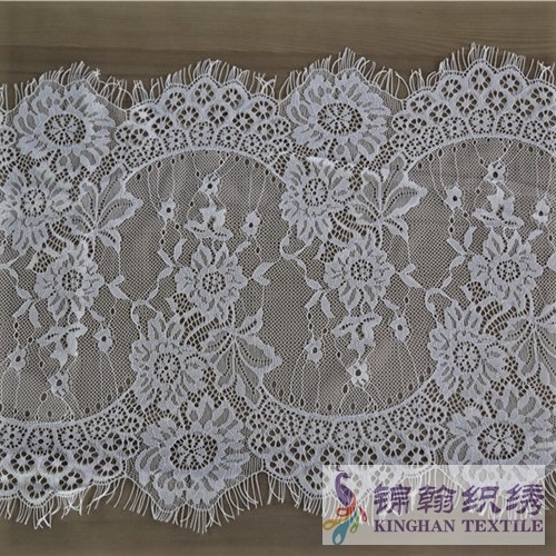 KHLT1002 33cm White Eyelash Chantilly Lace