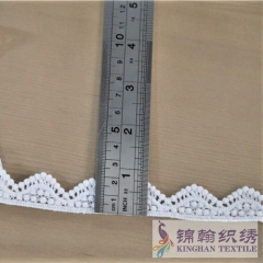 KHLT2002 2cm White Wave Guipure Lace Trims