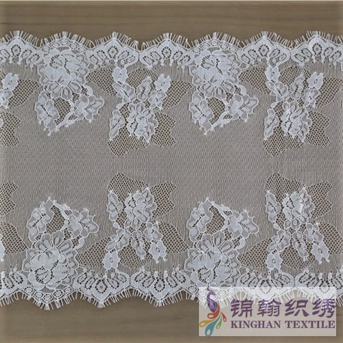 KHLT1030 28.5cm White Eyelash Chantilly Lace Trim