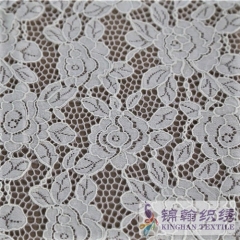 KHLF3014 Light Yellow Corded Lace Fabric