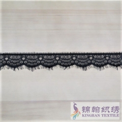 KHLT1032 6cm Black Eyelash Chantilly Lace Trim