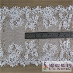 KHLT1030 28.5cm White Eyelash Chantilly Lace Trim