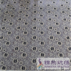 KHLF3013 Light Yellow Blue Black Tricolor Corded Lace Fabric