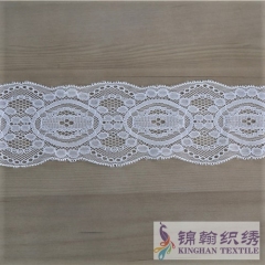 KHLT1016 8cm White Chantilly Lace Trim