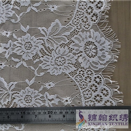 KHLT1002 33cm White Eyelash Chantilly Lace