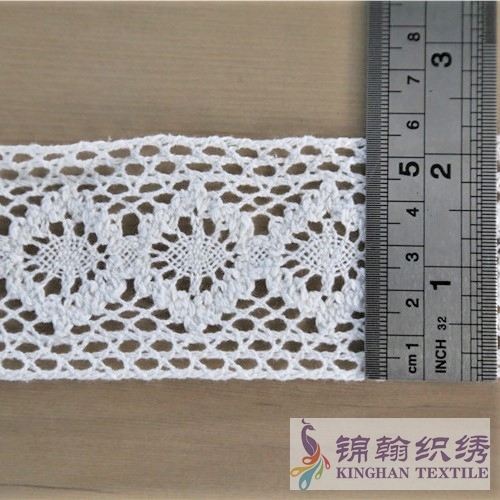 KHLT2016 5.5cm White Cotton Guipure Lace Trim