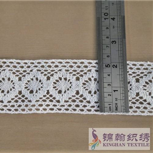 KHLT2016 5.5cm White Cotton Guipure Lace Trim