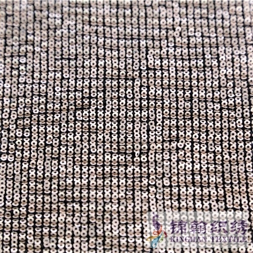 KHSF1013K 3mm Copper brown gray Tricolors pleating Sequins Fabric