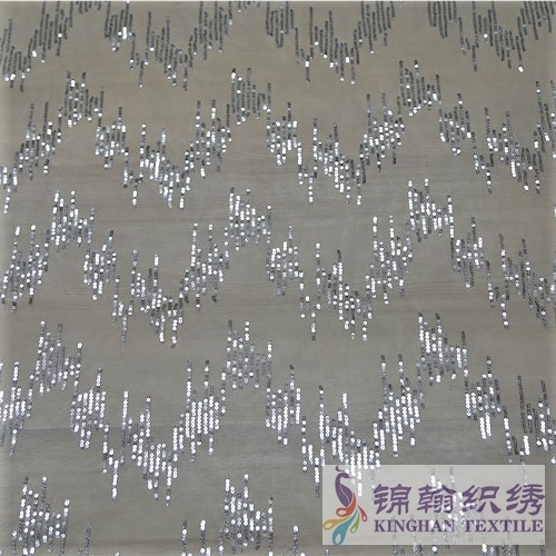 KHSF1006 3mm lightning Silver Sequins Fabric