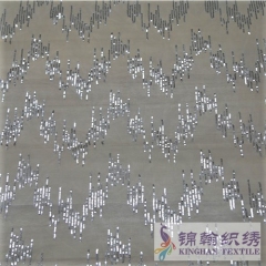 KHSF1006 3mm lightning Silver Sequins Fabric