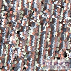 KHSF1021 5mm Muticolor Eccentric Flower Sequins Fabric