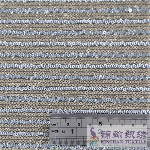 KHSF1022 3mm Gold Grey Two-tone Glitter Sequins Fabric