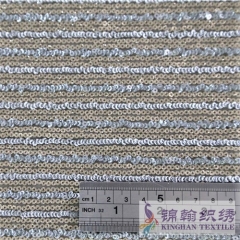 KHSF1022 3mm Gold Grey Two-tone Glitter Sequins Fabric