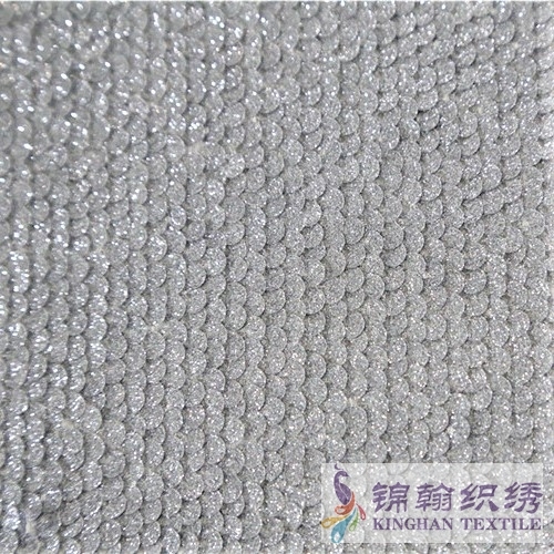 KHSF1012K 6mm Grey Glitter Squama Sequins Fabric