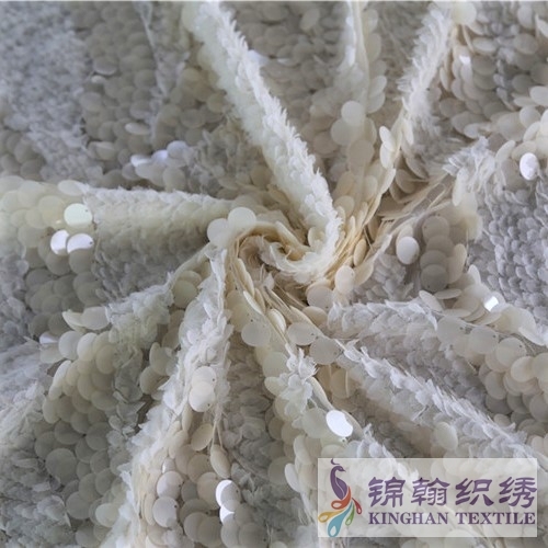 KHSF1016 18mm Translucent Wave Sequins Fabric