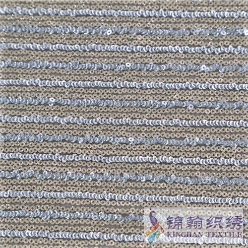 KHSF1022 3mm Gold Grey Two-tone Glitter Sequins Fabric