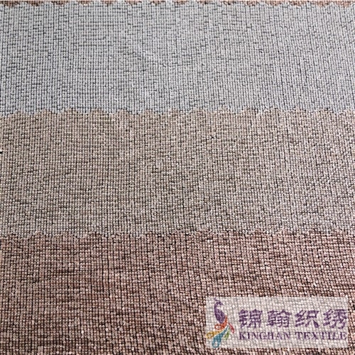 KHSF1013K 3mm Copper brown gray Tricolors pleating Sequins Fabric
