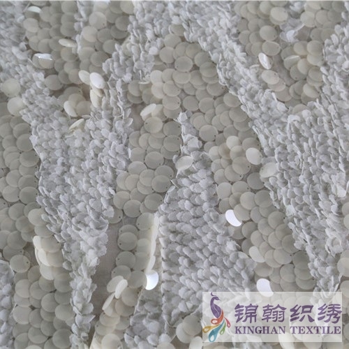 KHSF1016 18mm Translucent Wave Sequins Fabric
