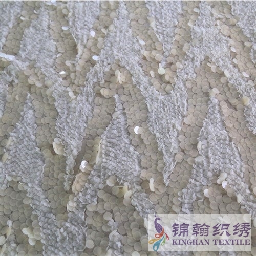 KHSF1016 18mm Translucent Wave Sequins Fabric