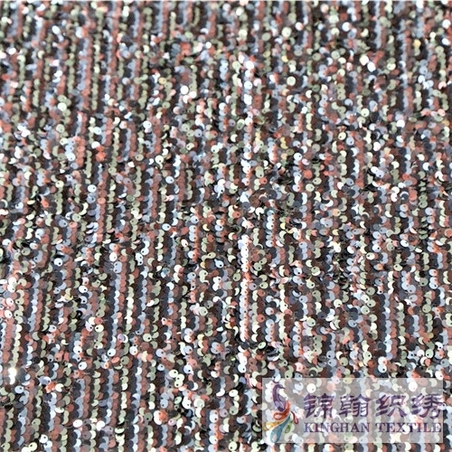 KHSF1021 5mm Muticolor Eccentric Flower Sequins Fabric