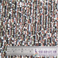 KHSF1021 5mm Muticolor Eccentric Flower Sequins Fabric