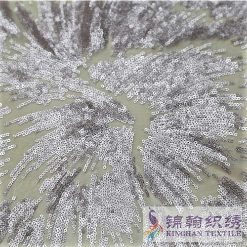 KHSF1015 3mm Pink Glitter Firework Sequins Fabric