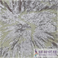KHSF1015 3mm Pink Glitter Firework Sequins Fabric