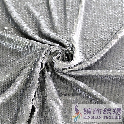 KHSF1012K 6mm Grey Glitter Squama Sequins Fabric