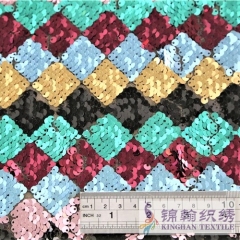 KHSF1005 5mm Black Pink Gold Blue Green Five Colors Sequins Fabric