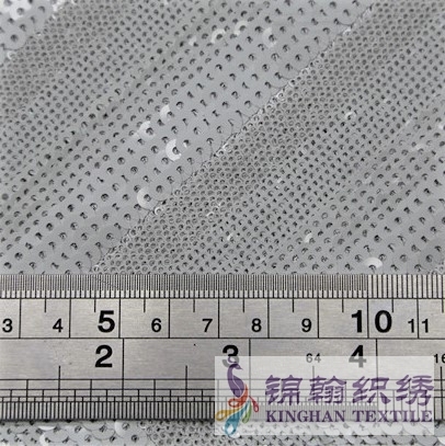 KHSF1019 2+3+4+5mm White Sequins Fabric