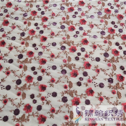 KHSF1045 5mm Purple Plum Blossom Sequins Fabric