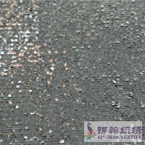 KHSF2006 8mm Matt Black Snake scale Square Sequins Fabric