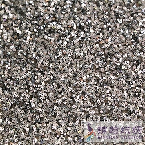 KHSF1026 5mm Silver Fluffy Sequins Fabric
