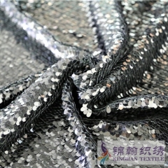 KHSF2006 8mm Matt Black Snake scale Square Sequins Fabric