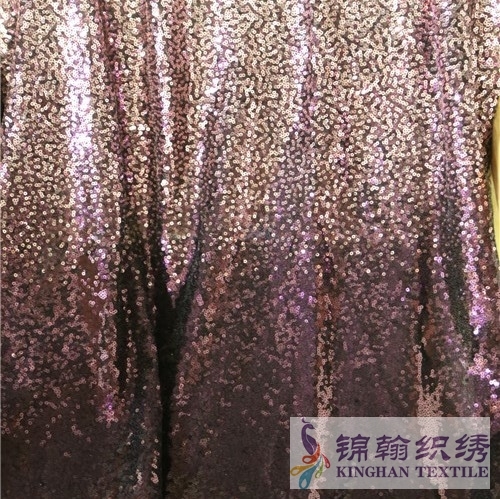 KHSF1042 3mm Pink to Purple Gradients Sequins Fabric