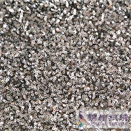 KHSF1026 5mm Silver Fluffy Sequins Fabric