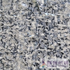 KHSF3007W 10mm White Irregular Printed Sequins Embroidered on Chiffon Fabric